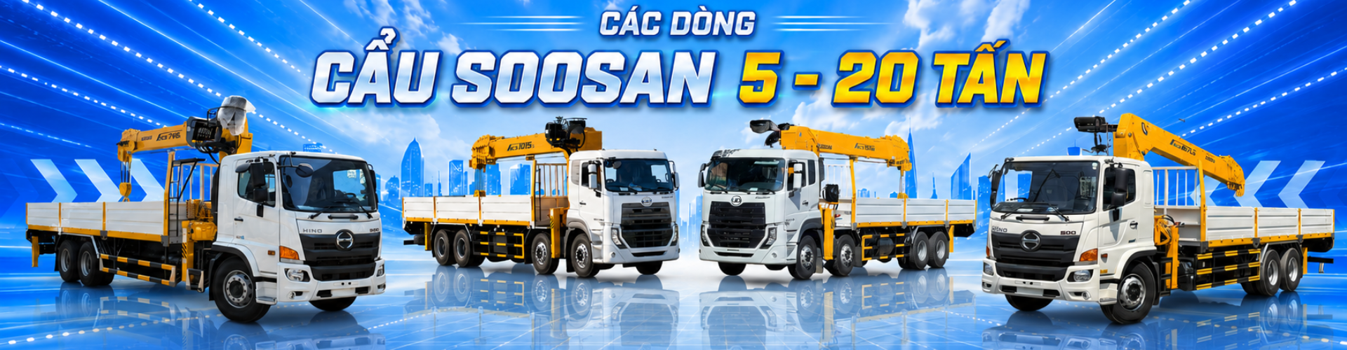 xe chuyên dùng tín phát chuyên các dòng cẩu soosan 5 - 20 tấn