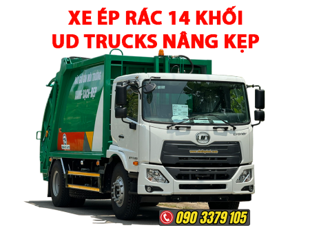 xe ép rác 14 khối ud trucks nâng kẹp