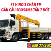 Xe hino 3 chân gắn cẩu soosan SCS867