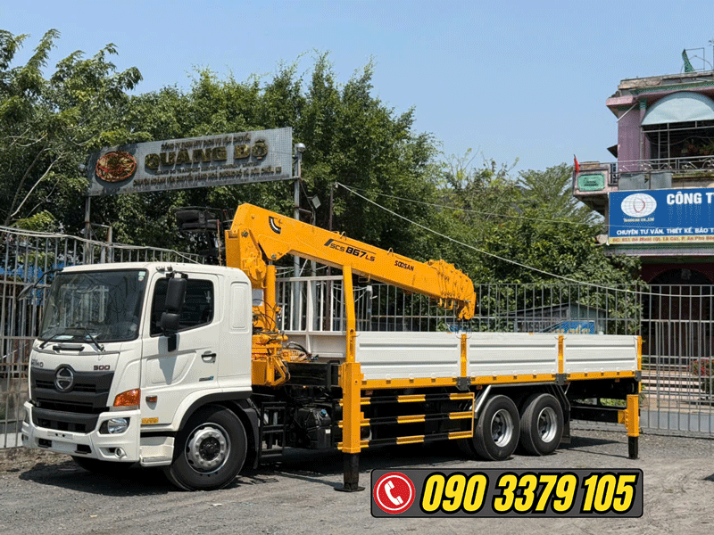 XE HINO 3 CHÂN FM GẮN CẨU SOOSAN 8 TẤN SCS867