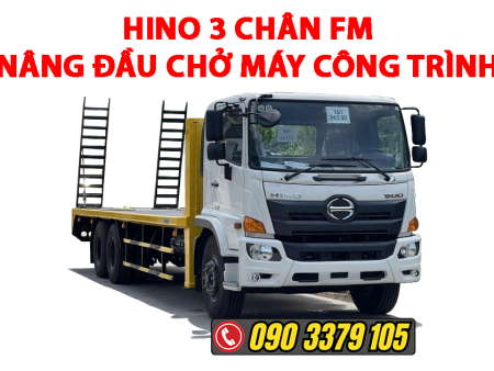 hino 3 chân nâng đầu chở máy công trình