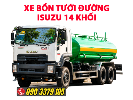 xe bồn tưới đường 14 khối isuzu