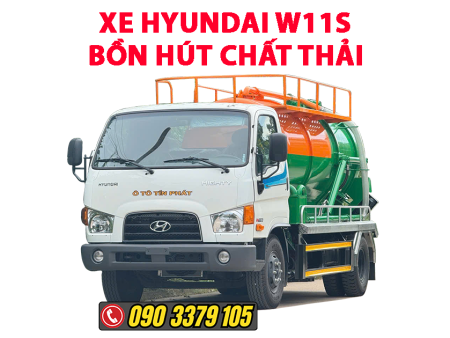 xe hyundai w11s bồn hút chất thải