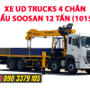 xe ud 4 chân gắn cẩu soosan 12 tấn