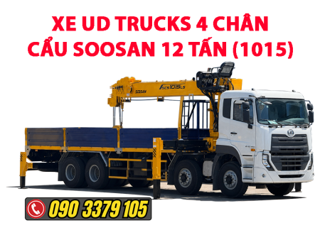 xe ud 4 chân gắn cẩu soosan 12 tấn